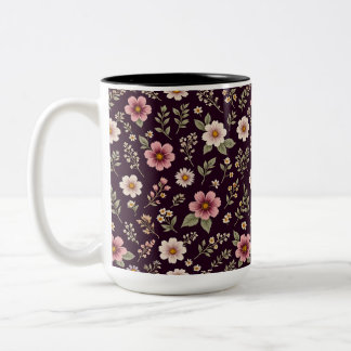 Tasse 2 Couleurs Musique romantique à prune Fleur sauvage