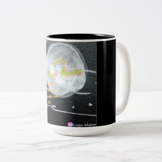 Tasse 2 Couleurs Musique Rose de la lune (Devant droit)