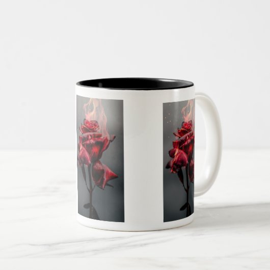 Tasse 2 Couleurs Musique Rose d'incendie (Devant droit)