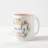 Tasse 2 Couleurs Musique rose florale (Devant droit)