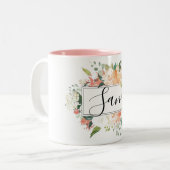 Tasse 2 Couleurs Musique rose florale (Devant gauche)