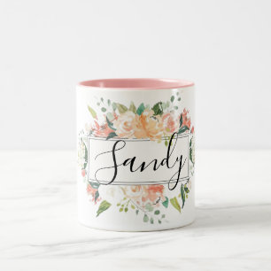 Tasse 2 Couleurs Musique rose florale