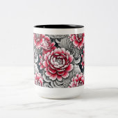 Tasse 2 Couleurs Musique rose Roses (Centre)