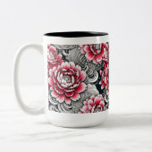 Tasse 2 Couleurs Musique rose Roses (Gauche)