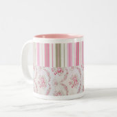 Tasse 2 Couleurs Musique rose & Stripes (Devant gauche)