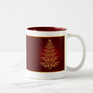 Tasse 2 Couleurs Musique rouge élégant sapin de Noël