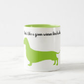 Tasse 2 Couleurs Musique Silhouette Dachshund verte (Centre)