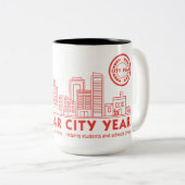 Tasse 2 Couleurs Musique Skyline de l'année urbaine (Devant droit)
