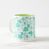 Tasse 2 Couleurs Musique Turquoise blanche (Devant gauche)