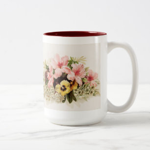 Tasse 2 Couleurs Musique vintage des fleurs du printemps