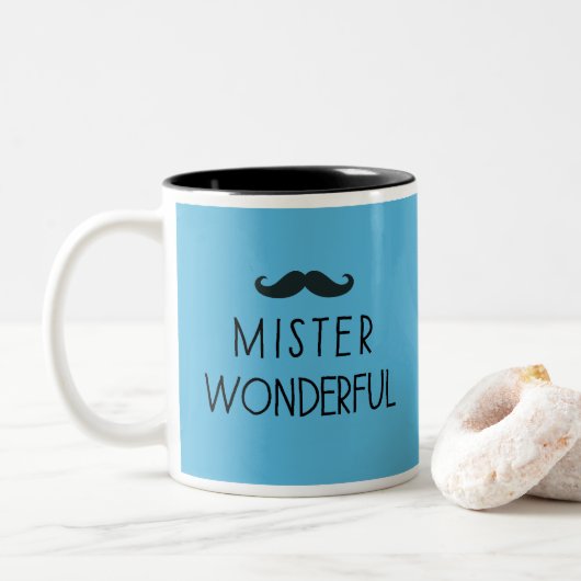 Tasse 2 Couleurs Mustache Mister Merveilleux (Avec donut)