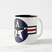 Tasse 2 Couleurs Mustang P51 iconique (Devant droit)