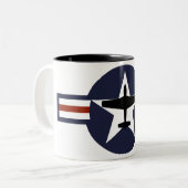 Tasse 2 Couleurs Mustang P51 iconique (Devant gauche)