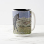 Tasse 2 Couleurs Mustang Stallion noir sauvage et boisson nuageuseM (Devant droit)