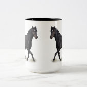 Tasse 2 Couleurs Mustang Stallion noir sauvage et boisson nuageuseM (Centre)