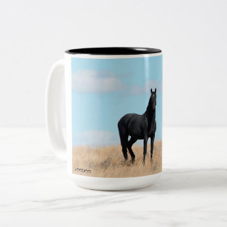 Tasse 2 Couleurs Mustang Stallion noir sauvage et boisson nuageuseM