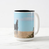 Tasse 2 Couleurs Mustang Stallion noir sauvage et boisson nuageuseM (Devant droit)