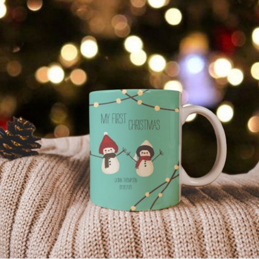 Tasse 2 Couleurs My First Christmas Snowman Illustration