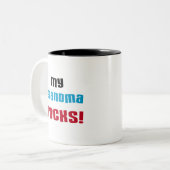 Tasse 2 Couleurs My Grandma Rocks T-shirts et cadeaux (Devant gauche)