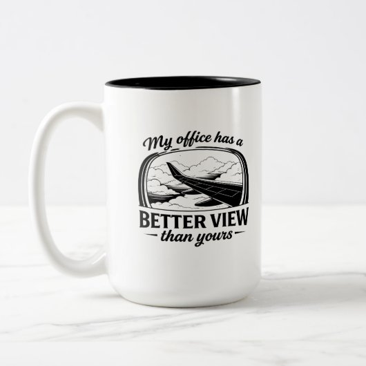 Tasse 2 Couleurs My Office Has Better View Funny Pilot Quote (Gauche)