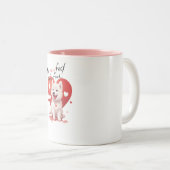 Tasse 2 Couleurs My Pawfect Valentine : Doux chien blanc de jindo (Devant droit)