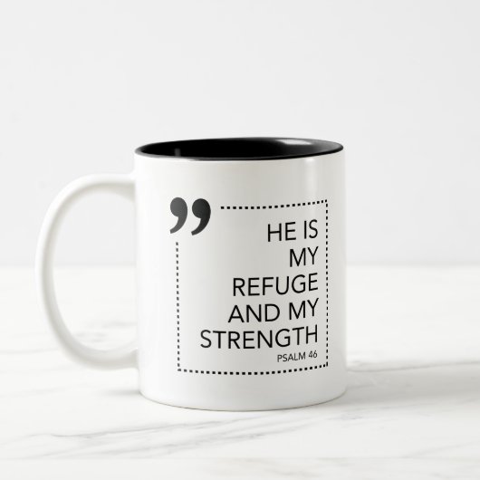 Tasse 2 Couleurs My Refuge and Strength Scripture promet Scriptur (Gauche)