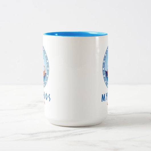 Tasse 2 Couleurs Mykonos, Grèce Conception de navires grecs (Centre)