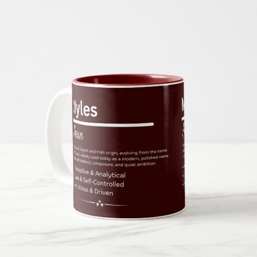 Tasse 2 Couleurs Myles Personalized Name (Devant gauche)