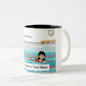 Tasse 2 Couleurs Nage personnalisé - Dessin féminin (Devant droit)