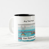 Tasse 2 Couleurs Nage personnalisé - Dessin féminin (Devant gauche)