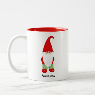 Tasse 2 Couleurs Nain Moderne Habillé de Vert et Rouge