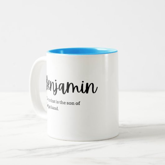 Tasse 2 Couleurs Name meaning: Benjamin (Devant gauche)