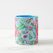 Tasse 2 Couleurs Nantucket Preppy Palm Beach Imprimer Monogramme (Centre)