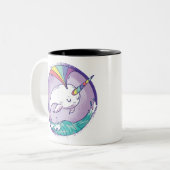 Tasse 2 Couleurs Narwhale arc-en-ciel (Devant gauche)