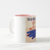 Tasse 2 Couleurs Nassau Bahamas affiche de la plage (Devant gauche)