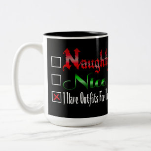 Tasse 2 Couleurs Naughty Ou Nice Flirty Black