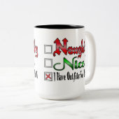 Tasse 2 Couleurs Naughty Ou Nice Flirty Blanc (Devant droit)