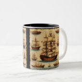 Tasse 2 Couleurs Navires Pirates médiévaux (Devant droit)