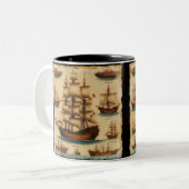 Tasse 2 Couleurs Navires Pirates médiévaux (Devant gauche)