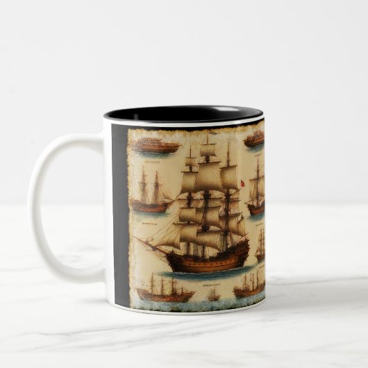 Tasse 2 Couleurs Navires Pirates médiévaux (Gauche)