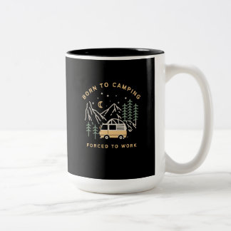 Tasse 2 Couleurs Né au camp, forcé au travail - Retro Camper Van