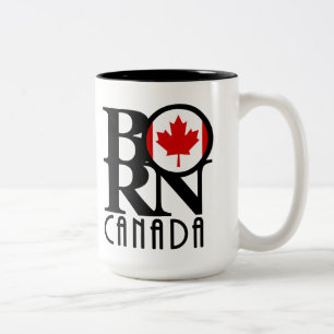 Tasse 2 Couleurs NÉ au Canada 15oz