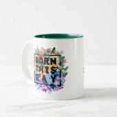 Tasse 2 Couleurs Né Cette Fierté Gay Floral (Devant gauche)
