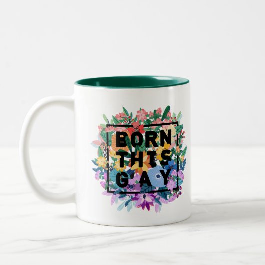 Tasse 2 Couleurs Né Cette Fierté Gay Floral (Gauche)