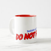 Tasse 2 Couleurs Ne craignez pas ( Ésaïe 41:10) Mug&Cup (Devant gauche)