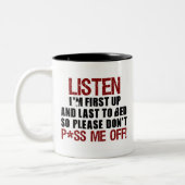 Tasse 2 Couleurs Ne font pas P*ss je ! ! (Gauche)