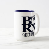 Tasse 2 Couleurs NÉ Greenville SC 15oz (Devant droit)