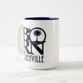 Tasse 2 Couleurs NÉ Greenville SC 15oz (Devant gauche)