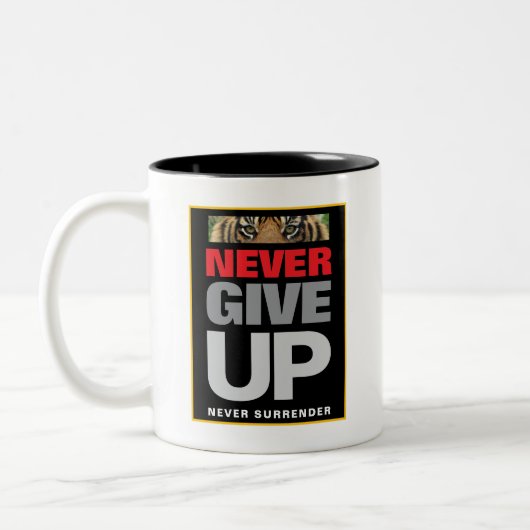 Tasse 2 Couleurs Ne jamais abandonner ne jamais abandonner le devis (Gauche)