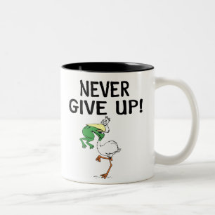 Tasse 2 Couleurs Ne jamais renoncer à la motivation pélican et gren